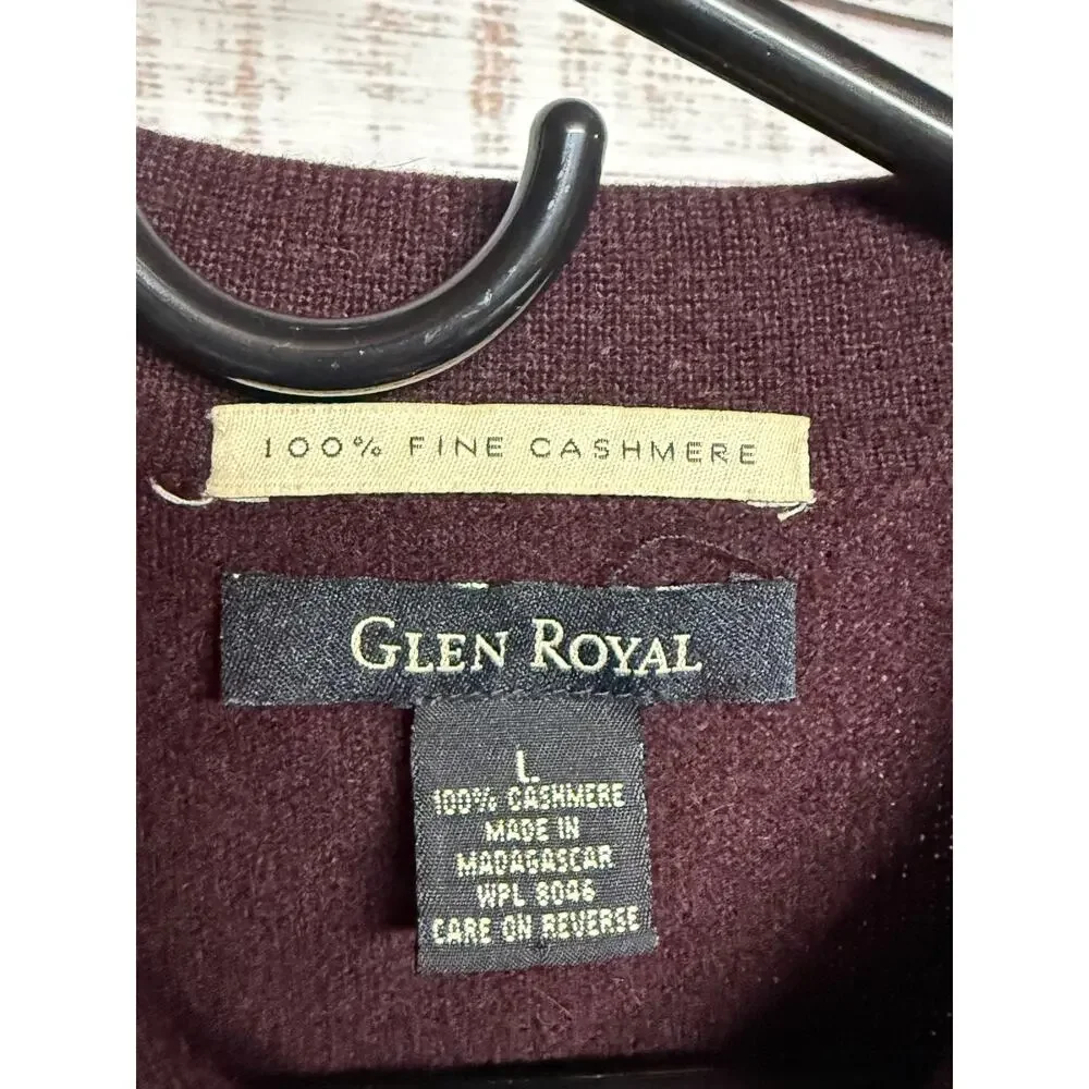 Glen Royal Sweater Mens L Cashmere Pullover Collared Classic Soft Knit Jumper